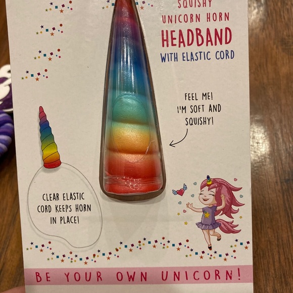 Unicorn Costume Headband & Hair Ties NEW! Rainbow - Picture 5 of 8